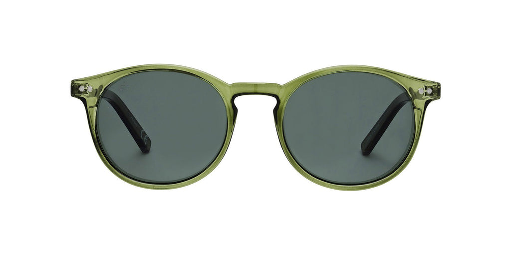 Tortoise, Green.. Plastic Small Round Sunglasses.