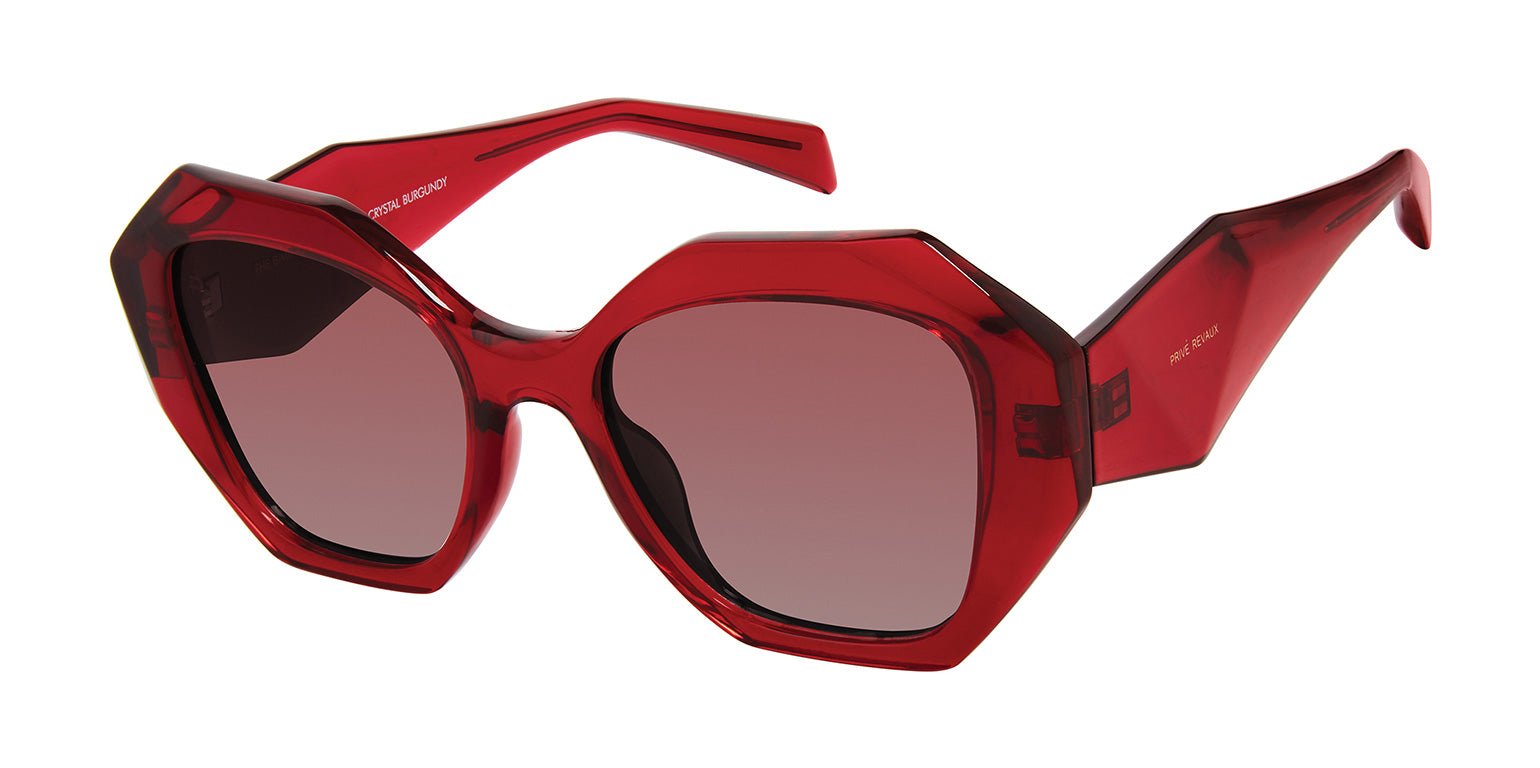 Merlot | Privé Revaux The Bimini Womens Hexagon Sunglasses