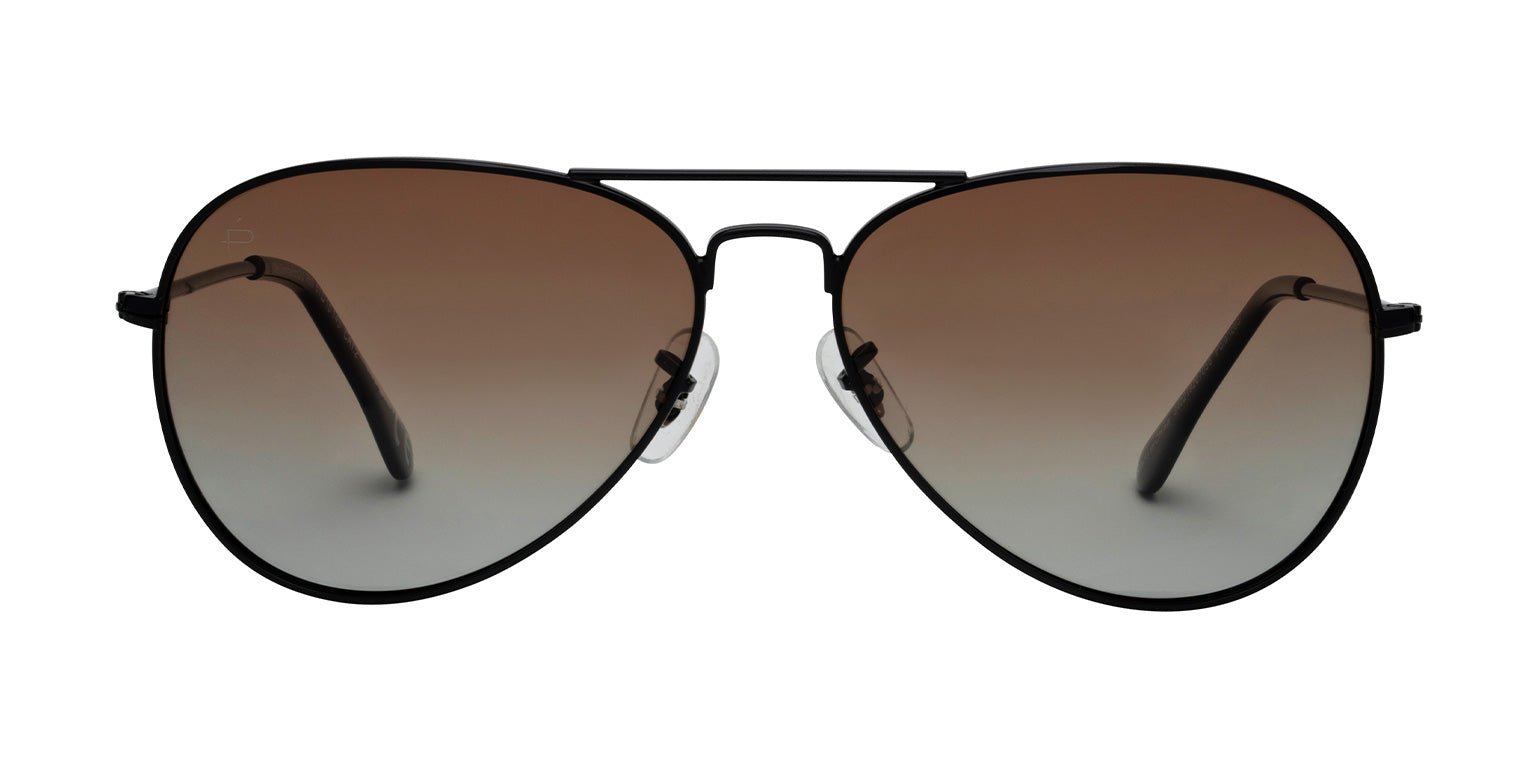 Caviar Black/Brown Gradient | Privé Revaux The Commando 2.0 Aviator Sunglasses