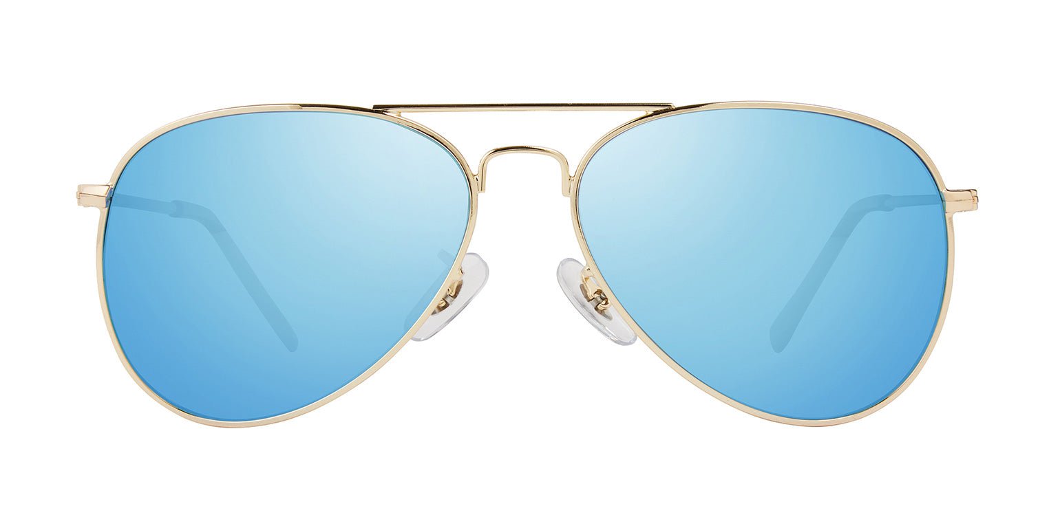Champagne Gold/Blue Mirror | Privé Revaux The Commando 2.0 Colored Lens Sunglasses