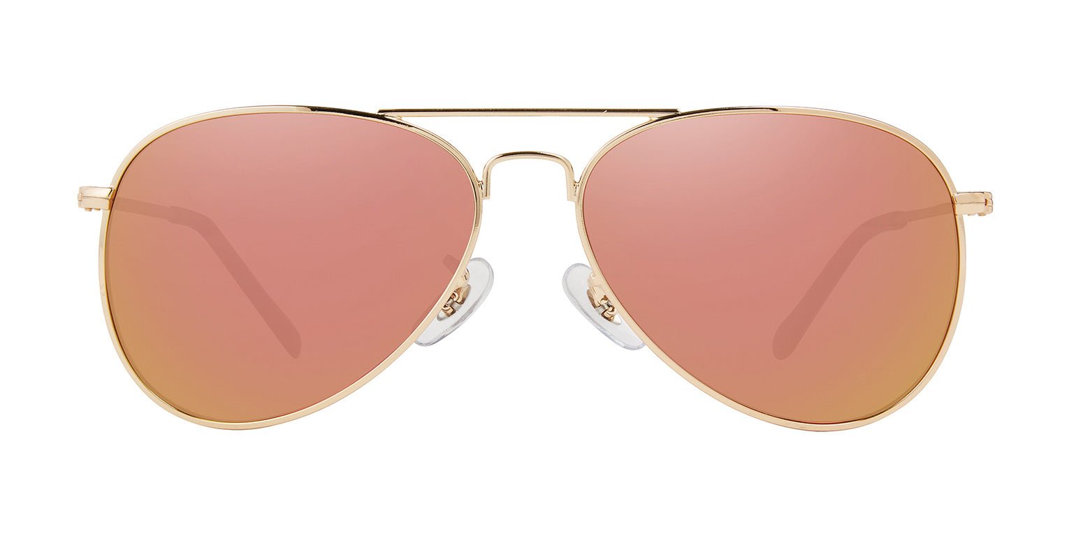 Champagne Gold/Pink Mirror | Privé Revaux The Commando 2.0 Pink Aviator Sunglasses