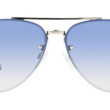 Antique Silver | Privé Revaux The Glide Blue Aviator Sunglasses