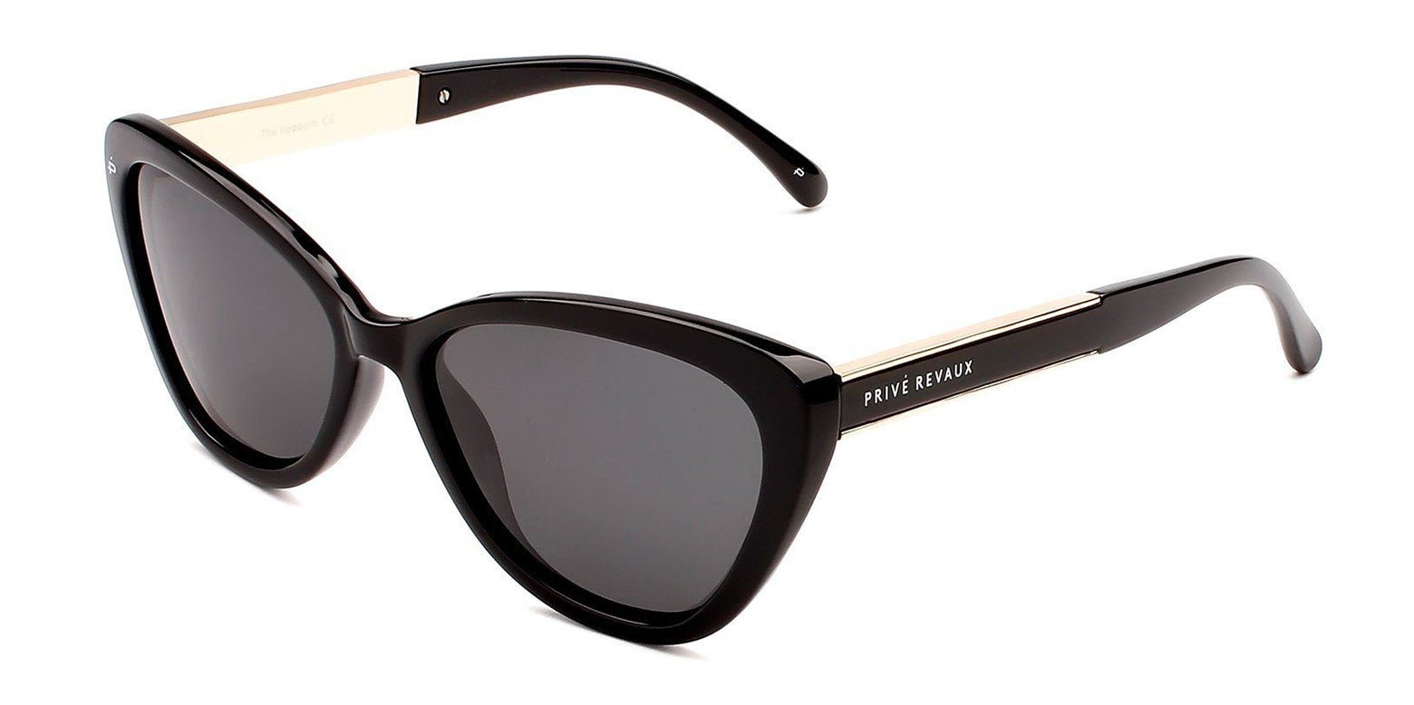 Caviar Black/Black | Privé Revaux The Hepburn Black Frame Cat Eye Sunglasses