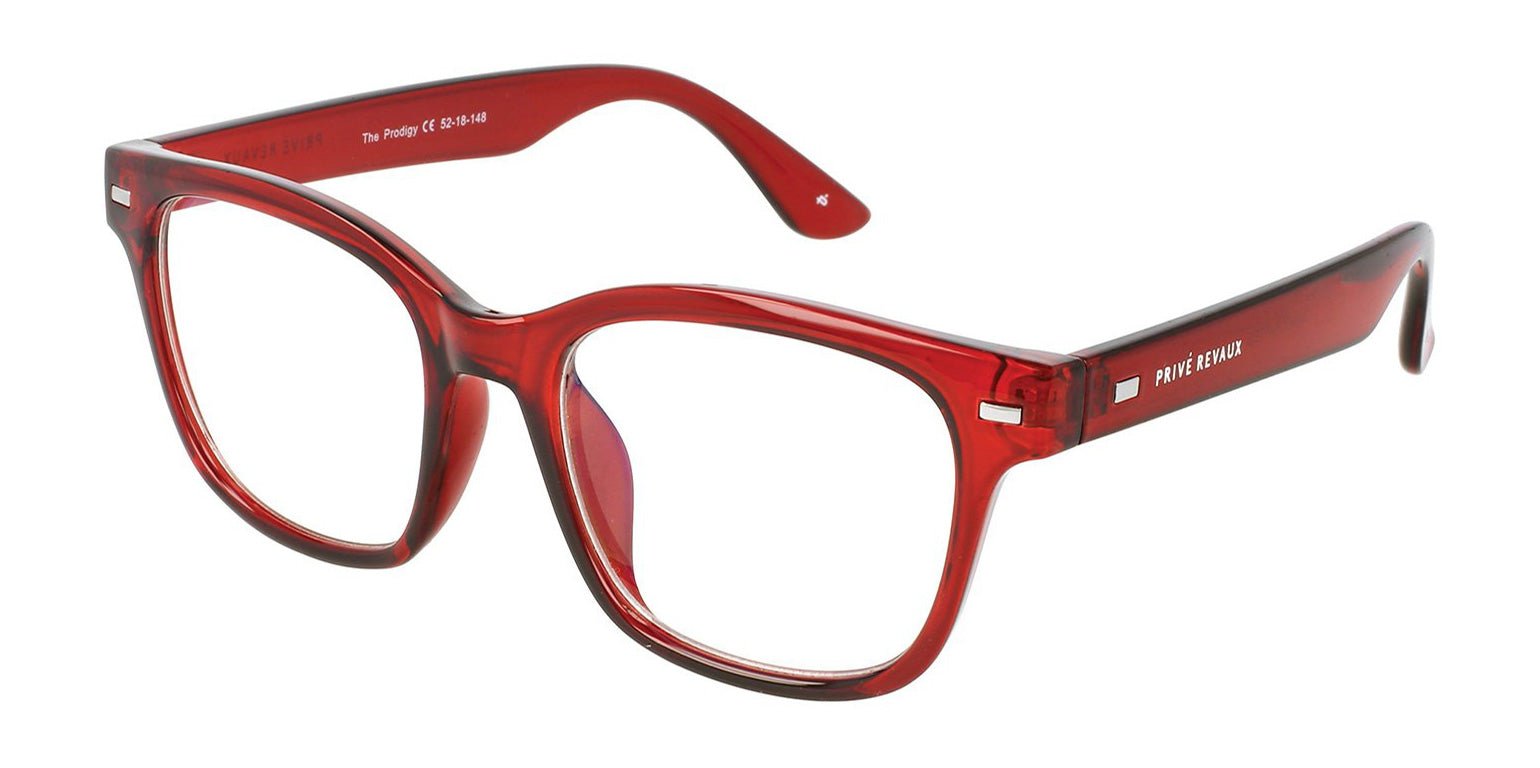 Crimson Red/Clear | Privé Revaux The Prodigy Blue Light Glasses