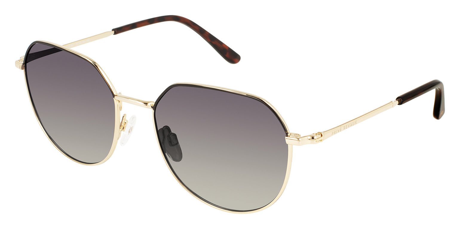 Champagne Gold/Caviar Black | Privé Revaux Roundabout Sunglasses